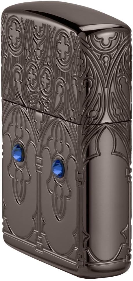Zippo Gothic Window Design Armor® Black Ice® Pocket Lighter