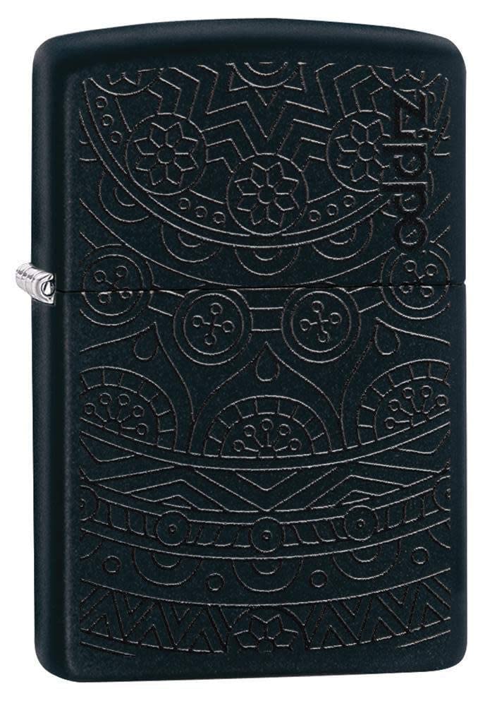Zippo Gothic Window Design Armor® Black Ice® Pocket Lighter
