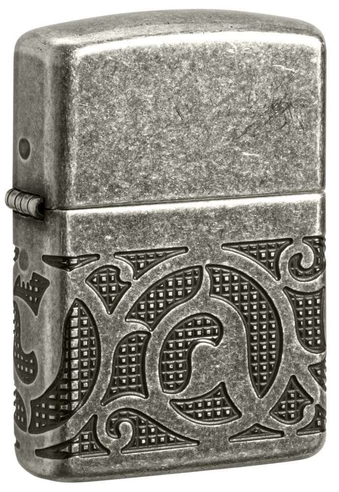 Zippo Gothic Window Design Armor® Black Ice® Pocket Lighter