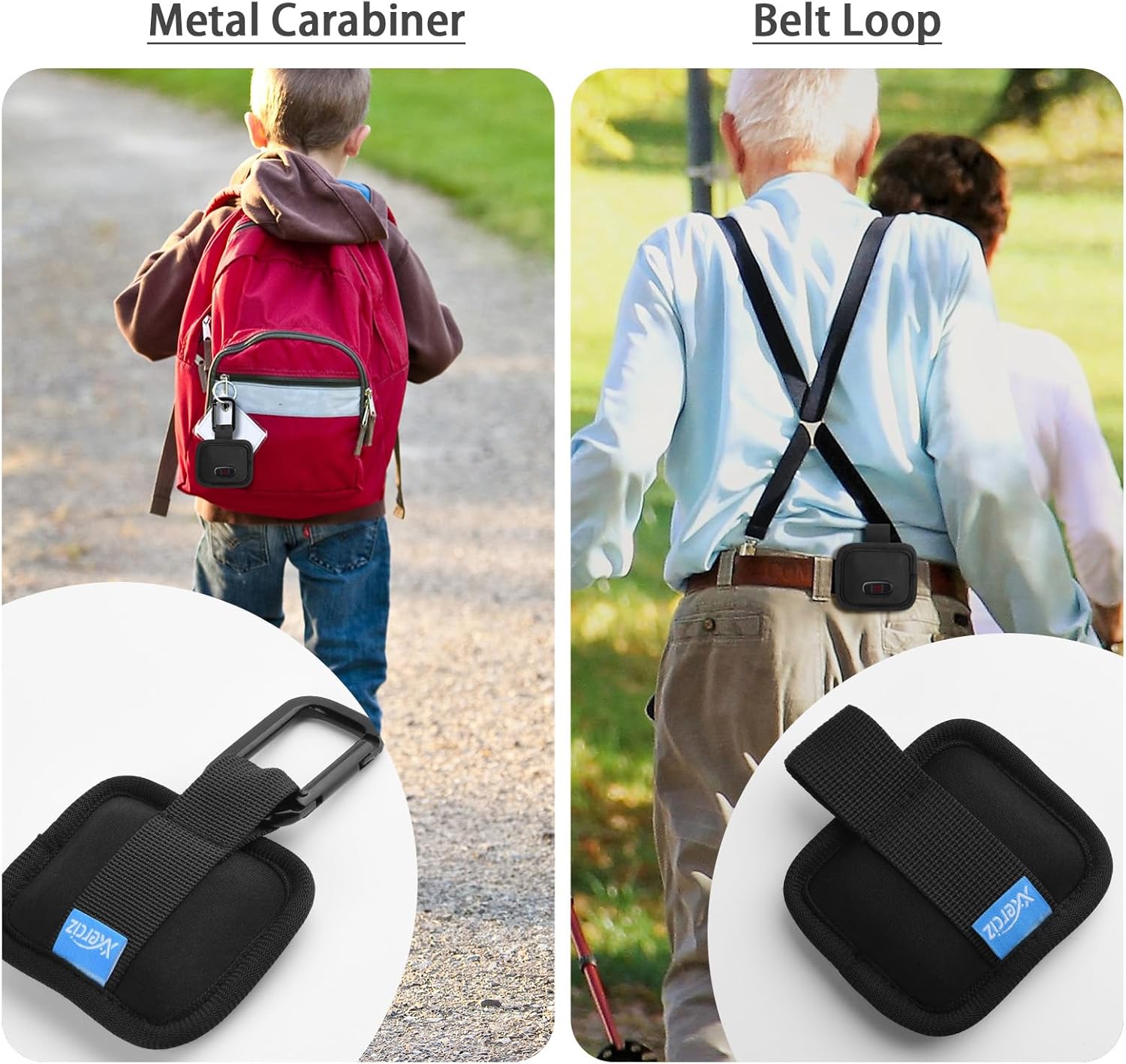 Xxerciz Case Compatible with Tracki GPS Tracker, Protective Case Cover with Carabiner Portable Lightweight Anti-Scratch Shockproof Belt Case Keychain Holder
